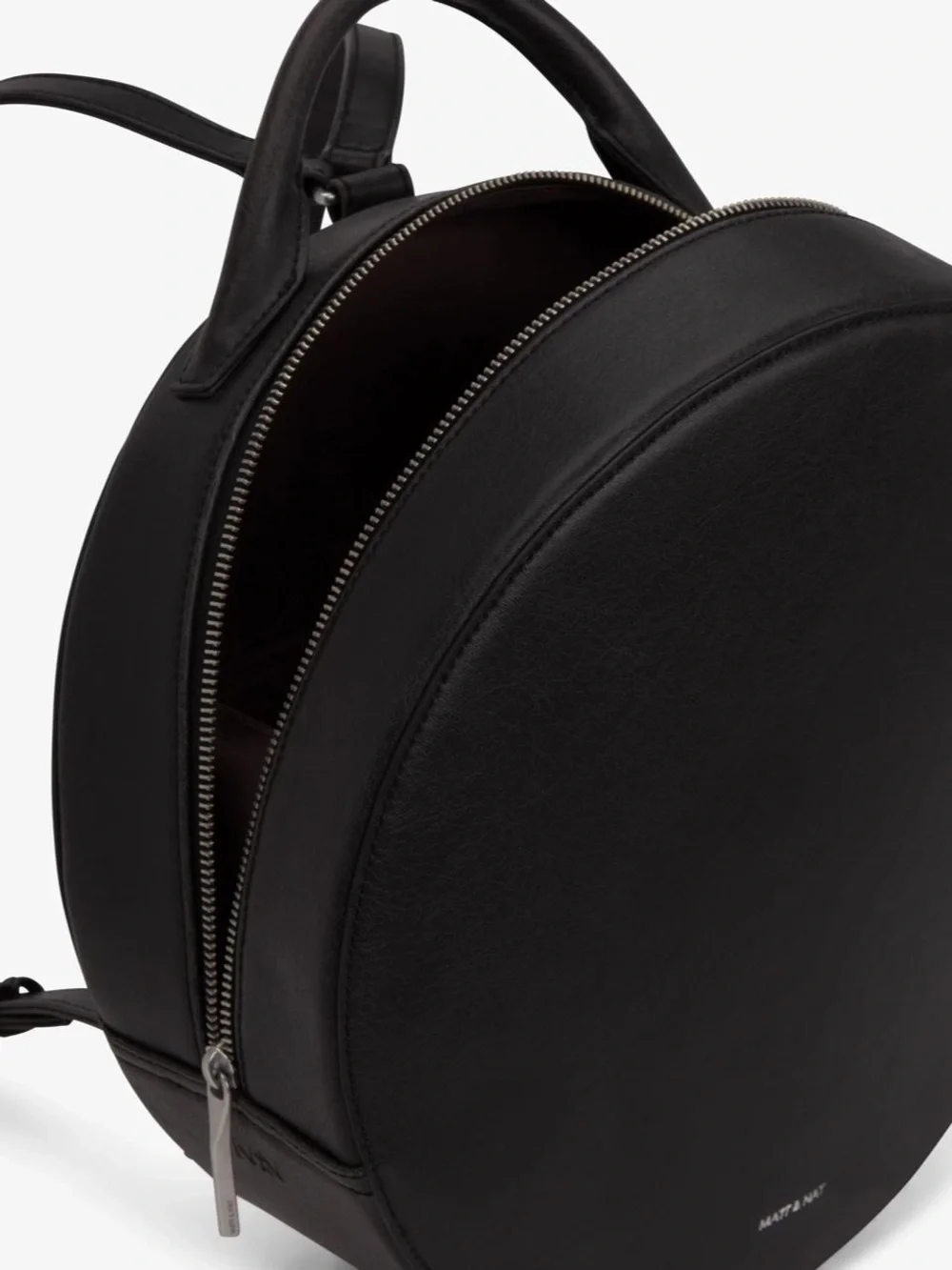 Matt & Nat Black Circular Vegan Leather Backpack